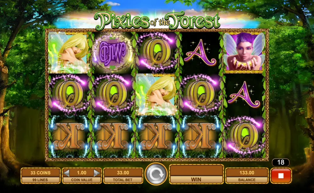 Pixies of the Forest slot reels